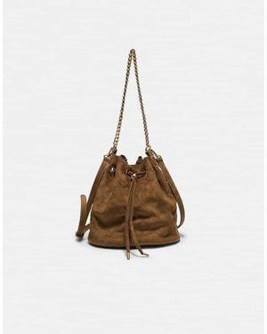 Stradivarius Borsa A Secchiello Trapuntata A Tracolla - Marrone