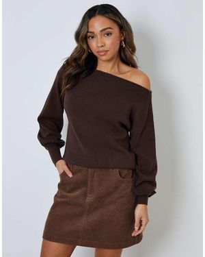 Threadbare Corduroy Mini Skirt - Brown