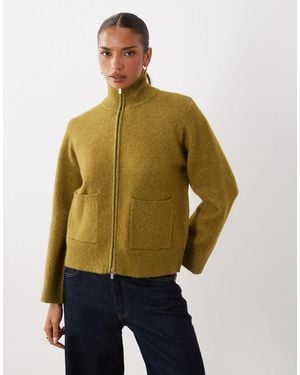 Gina Tricot Strick-cardigan mit taschen - Grün