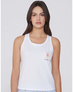 Tezenis Printed Cotton Camisole - White