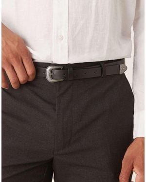 ASOS Smart Faux Leather Skinny Belt With Matte Buckle - White