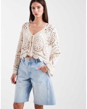 ONLY Gehaakt Vest Met Gestrikte Voorkant - Blauw