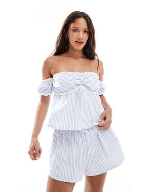 The Frolic Exclusivité - - short d'ensemble à détail nœud - rayures es et blanches