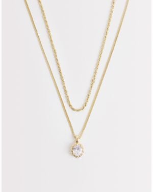 ASOS – 2er-pack e halsketten mit zirkonia-anhänger - Weiß