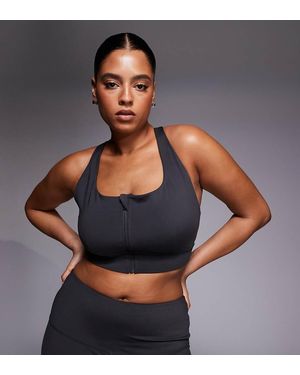 4505 Curve Icon Active High Support Sports Bra With Removable Padding And Adjustable Straps - Blue