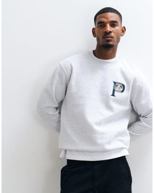 Parlez Oversized Sweatshirt With Logo Chest Print - White