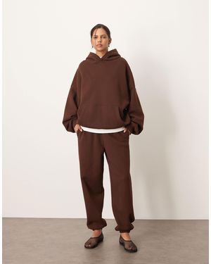 ARRANGE Oversized Premium Heavy Weight Cuffed jogger - Brown