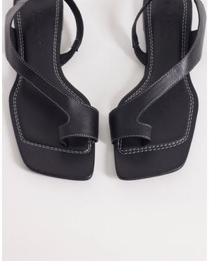 ASOS Francesca Premium Minimal Clean Toe Loop Flat Sandal - Blue