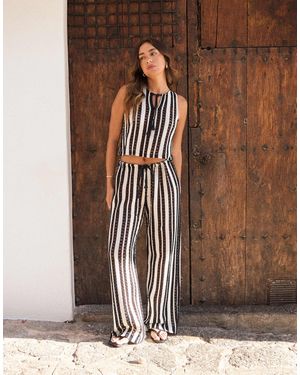 4th & Reckless X luana barron - pantalon ample d'ensemble - Marron