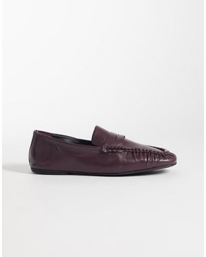 ASOS Mocasines Burdeos De Cuero Suave Premium Micha De -Rojo - Morado