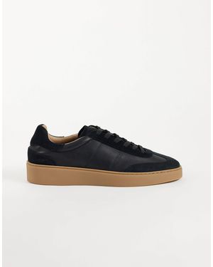 Noak In portugal gefertigte retro-sneaker mit schnürung, gummisohle, aus em leder und wildleder - Blau