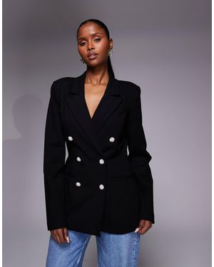 GOOD AMERICAN X asos – zweireihiger ponte-blazer - Grau