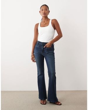 Good American Petite Good Waist Flare Jeans - Blue