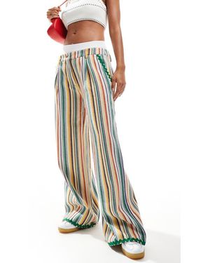 Labelrail X Olivia Grace Herring Straight Leg Beachchair Striped Trousers - Multicolour
