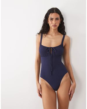 Accessorize Shirred Cup Swimsuit - Blue