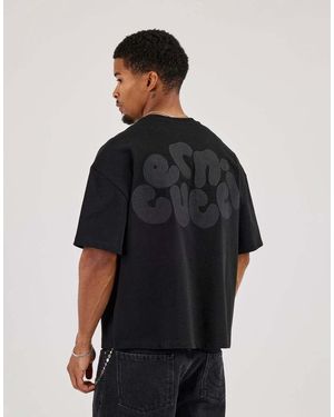 CERNUCCI Chain Stitch Boxy T-Shirt - Black