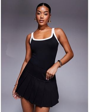 Princess Polly Contrast Trim Scoop Neck Body - Blue