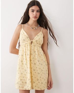 Abercrombie & Fitch – fließendes mini-skort-kleid - Natur