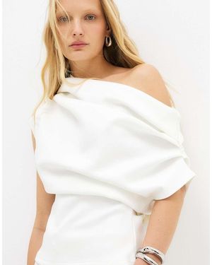 NA-KD Sculptural Top - White