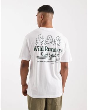 Only & Sons Oversized T-Shirt With Runners Back Print - White