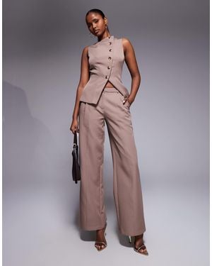 Kaiia Exclusive Tailored Seam Detail Wide Leg Pants - Multicolor
