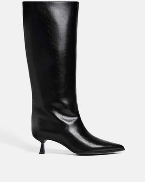 Stradivarius Kitten Heel Boot - Black