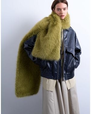 TOPSHOP Sophie Faux Fur Scarf - Green