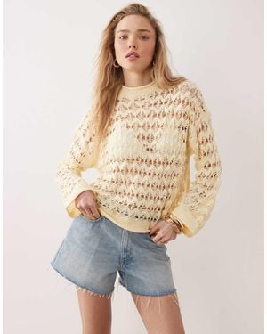 Miss Selfridge Open Crochet Stitch Jumper - Multicolour
