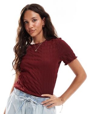 Vero Moda Textu Short Sleeve T-shirt - Red