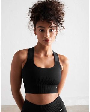 Aim'n – gerippter sport-bh - Schwarz