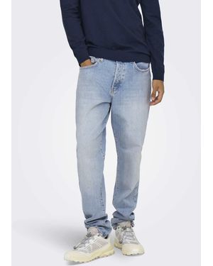 Only & Sons – lässig geschnittene jeans - Blau