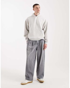 ASOS Vaqueros Grises De Corte Barrel Con Pinzas De - Blanco
