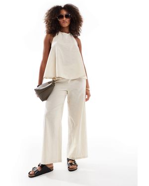 esmé studios Esmee Exclusive Linen Look Relaxed Beach Pants - Natural