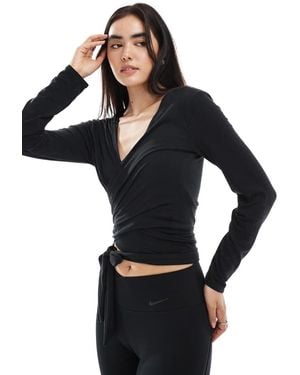 Nike Nike One Training Dri-fit Relaxed Wrap Longsleeve Top - Black