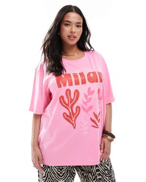 ONLY – milan – oversize-t-shirt - Pink