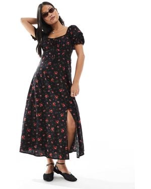 Miss Selfridge Spun Tea Midaxi Dress - Black