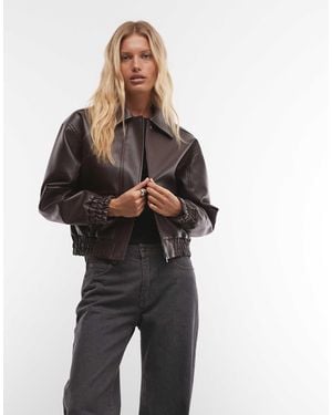 French Connection Bomberjacke aus kunstleder - Schwarz