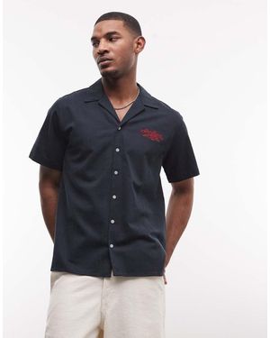 Alma de Ace Logo Shirt With Chest Embroidery - Blue