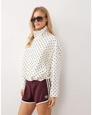 Gina Tricot High Neck Polka Dot Short Jacket - White