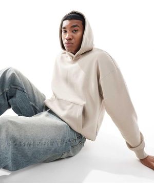 Only & Sons Sudadera Color Piedra De Corte Vintage Con Capucha De -Neutro - Blanco