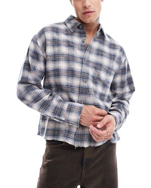 Abercrombie & Fitch – fein angerautes flanell-hemd - Grau