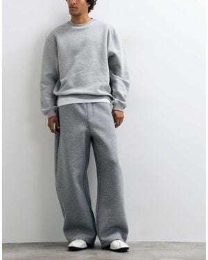 Weekday Scuba-style Fabric Barrel Leg jogger With Elasticated Waist - Grey