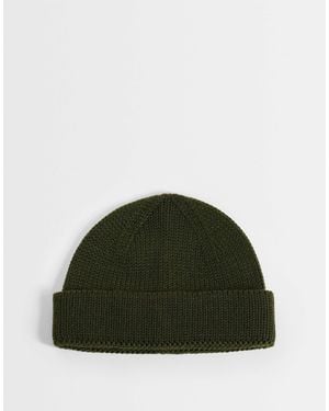 ASOS Knitted Rib Mini Fisherman Beanie - Green
