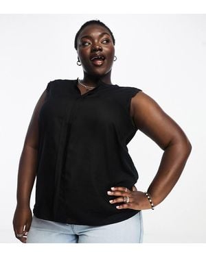 ONLY Blouse Met V-Hals En Gehaakt Rand - Zwart