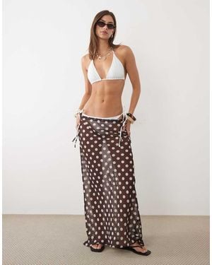 Miss Selfridge Beach Chiffon Bias Cut Maxi Skirt - White