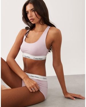 Calvin Klein Icon Cotton Modal Unlined Bralette - Brown