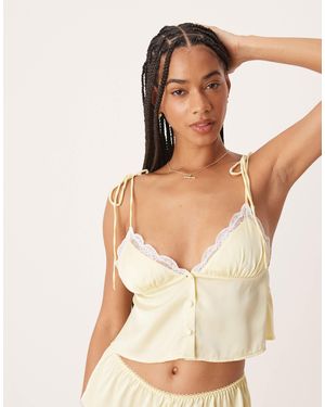 KAT THE LABEL Arabella Satin Camisole - Natural