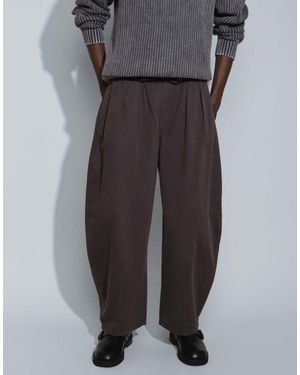 Weekday Pantalones Barrel De - Gris