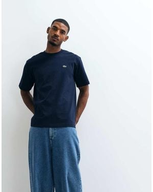 Lacoste Boxy Fit T-Shirt Met Logo - Blauw