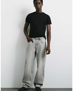 Pull&Bear – weite jeans - Grau